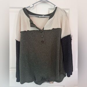 Beeson River Two-Tone Knit Top